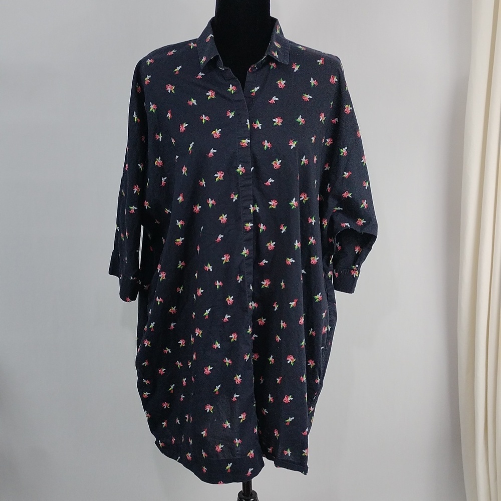 & Other Stories Floral Oversized Shirt Dress